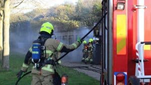 Opslagruimte vernield door brand bij bunkers