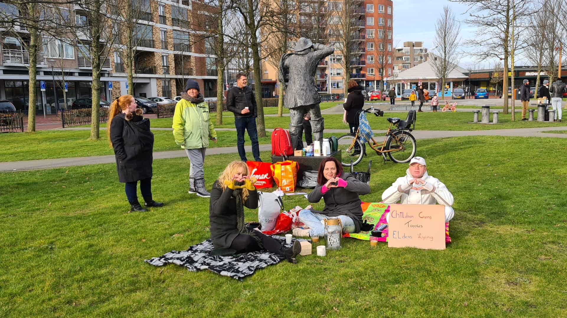 Vreedzaam protest in het Stadspark